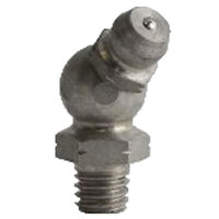M6-1.0 ZINC FINISH STEEL 45 DEGREE ANGLE TAPER THREAD GREASE FITTING WITH BALL CHECK H2107Z3