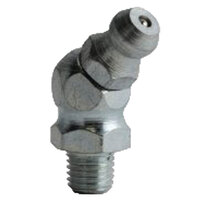 M6-0.75 ZINC FINISH STEEL 45 DEGREE ANGLE TAPER THREAD GREASE FITTING WITH BALL CHECK H2116Z3