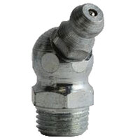 1/8-28 ZINC FINISH STEEL 45 DEGREE ANGLE BSPT TAPER THREAD GREASE FITTING WITH BALL CHECK H2601Z3