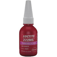 222MS PURPLE LOW STRENGTH THREADLOCKER FOR SMALL SCREWS 1/4 DIAMETER OR SMALLER 10 MIL BOTTLE