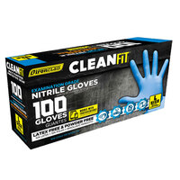 CLEAN-FIT DISPOSABLE NITRILE GLOVES POWDER FREE BLUE 5MIL LARGE 100/PACK