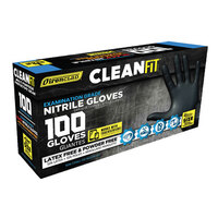 CLEAN-FIT DISPOSABLE NITRILE GLOVES POWDER FREE BLACK 5MIL SMALL 100/PACK