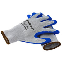 BLUE LATEX/GRAY POLYESTER INDUSTRIAL GLOVE SMALL