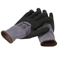BLACK NITRILE/GRAY LINER W/ PALM DOTS INDUSTRIAL GLOVE SMALL