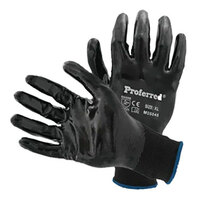 13G BLACK POLYESTER/NITRILE FULL COATING INDUSTRIAL GLOVE SMALL