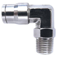1/4 X 1/8 NICKEL PLATED BRASS 90 DEGREE SWIVEL MALE ELBOW WITH NICKEL COLLET