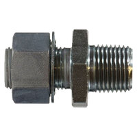 1/4-18 NPTF FIP X MIP STEEL BULKHEAD FITTING 3/4-16 UNS MALE STRAIGHT 1/2-14 NPTF HOLE 2.16 LENGTH