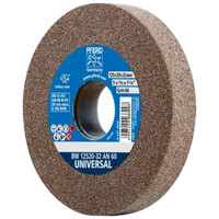 VITRIFIED BENCH WHEEL, UNIVERSAL, 5" X 3/4 X 1-1/4, 60 GRIT, ALUMINUM OXIDE