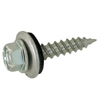 12 X 1 1/2 ZINC FINISH STEEL INDENTED UNSLOTTED HEX WASHER HEAD BONDED WASHER SHEET METAL SCREW