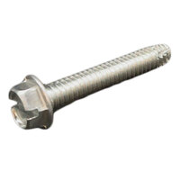 #10-24 x 1 Zinc CR3+ Finish Steel Indented Slotted Hex Washer Head Type F Thread Cutting Screw