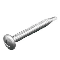 10 x 1 Zinc CR3+ Finish Steel Phillips Drive Pan Head Self-Drilling Screw #2 Point