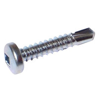 10 x 1 Zinc CR3+ Finish Steel Square Drive Pan Head Self-Drilling Screw #2 Point