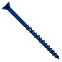 3/16 x 1 1/4 Blue Ceramic Finish Steel Phillips Drive Flat Head Diamond Point Concrete Screw