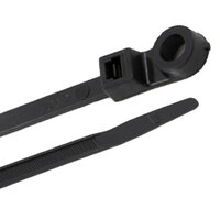 12 UV BLACK NYLON 50LB MOUNTING HEAD CABLE TIE 100 PACK