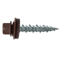 10 X 1 1/2 COCOA BROWN HEX WASHER HEAD WOODBINDER METAL ROOFING SCREW