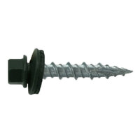 10 X 1 1/2 HARTFORD GREEN HEX WASHER HEAD W/ EPDM SEALING WASHER METAL ROOFING SCREW 100 COUNT