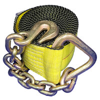 4X30 STANDARD WINCH STRAP WITH CHAIN EXTENSION YELLOW